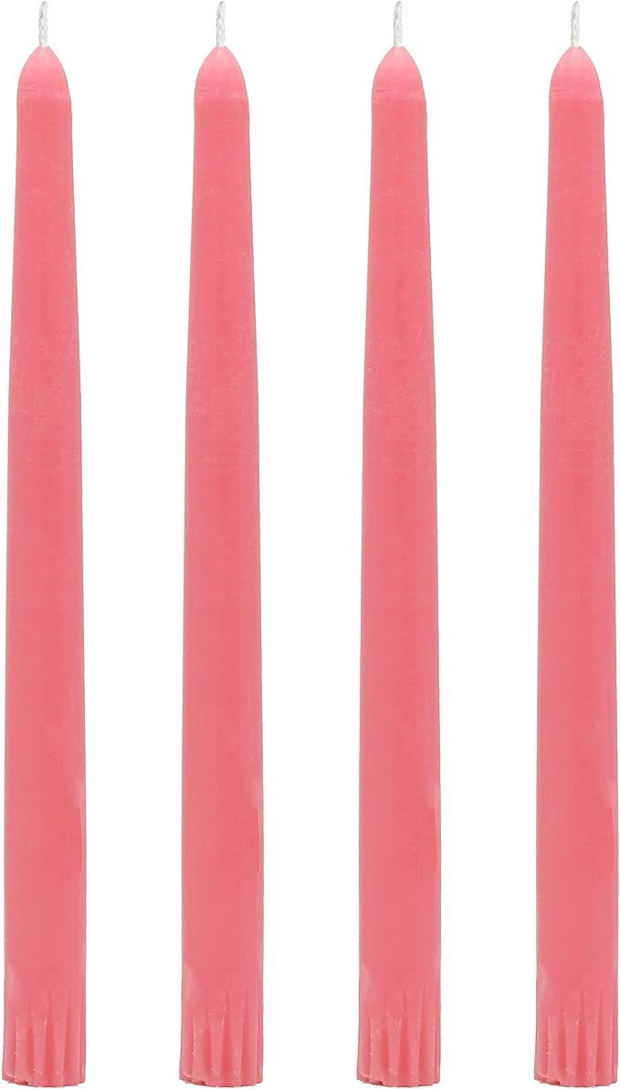 CandleNScent Taper Candles | Tapered Candlesticks - dripless 10 Inch unscented | Pink | 4 Pack | Amazon (US)