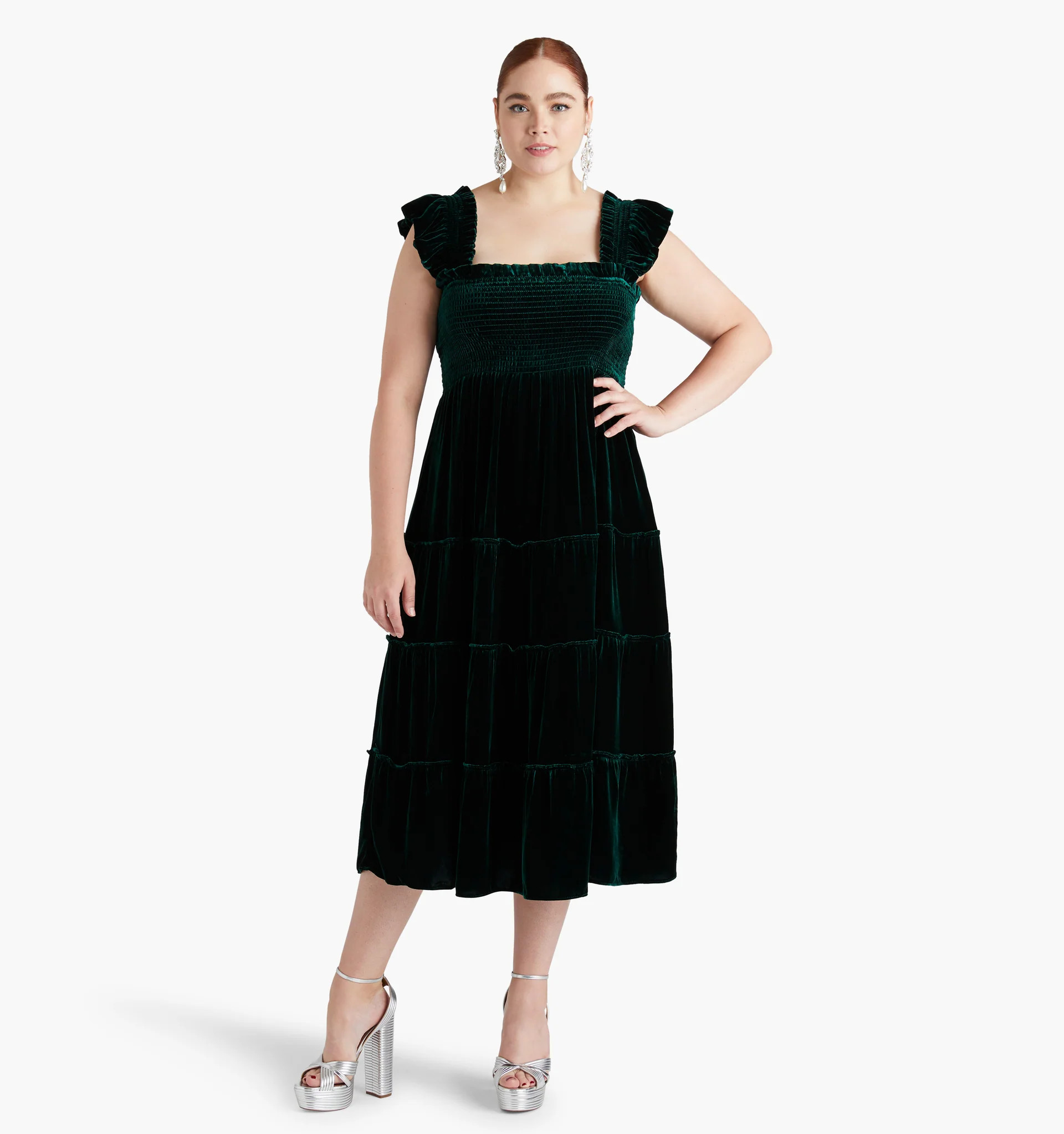 The Ellie Nap Dress - Emerald Velvet | Hill House Home