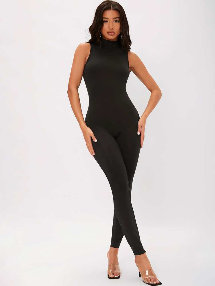 SHEIN Tall Stand Neck Unitard Jumpsuit | SHEIN