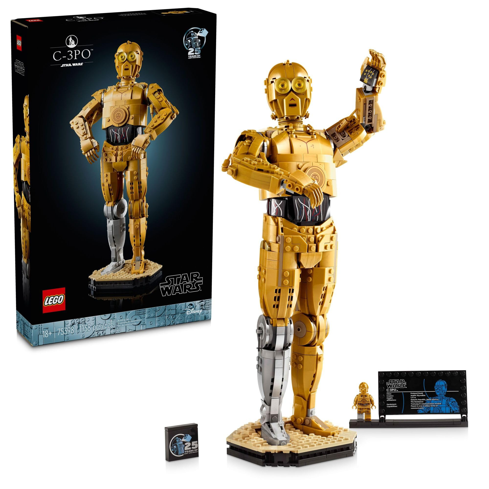 LEGO Star Wars C-3PO Buildable Droid Figure, Build and Display Model with C-3PO Minifigure, Star ... | Amazon (US)