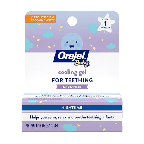Orajel Baby Nighttime Cooling Gel for Teething, Drug-Free, 1 Pediatrician Recommended Brand for Teething, One .18oz Tube | Amazon (US)