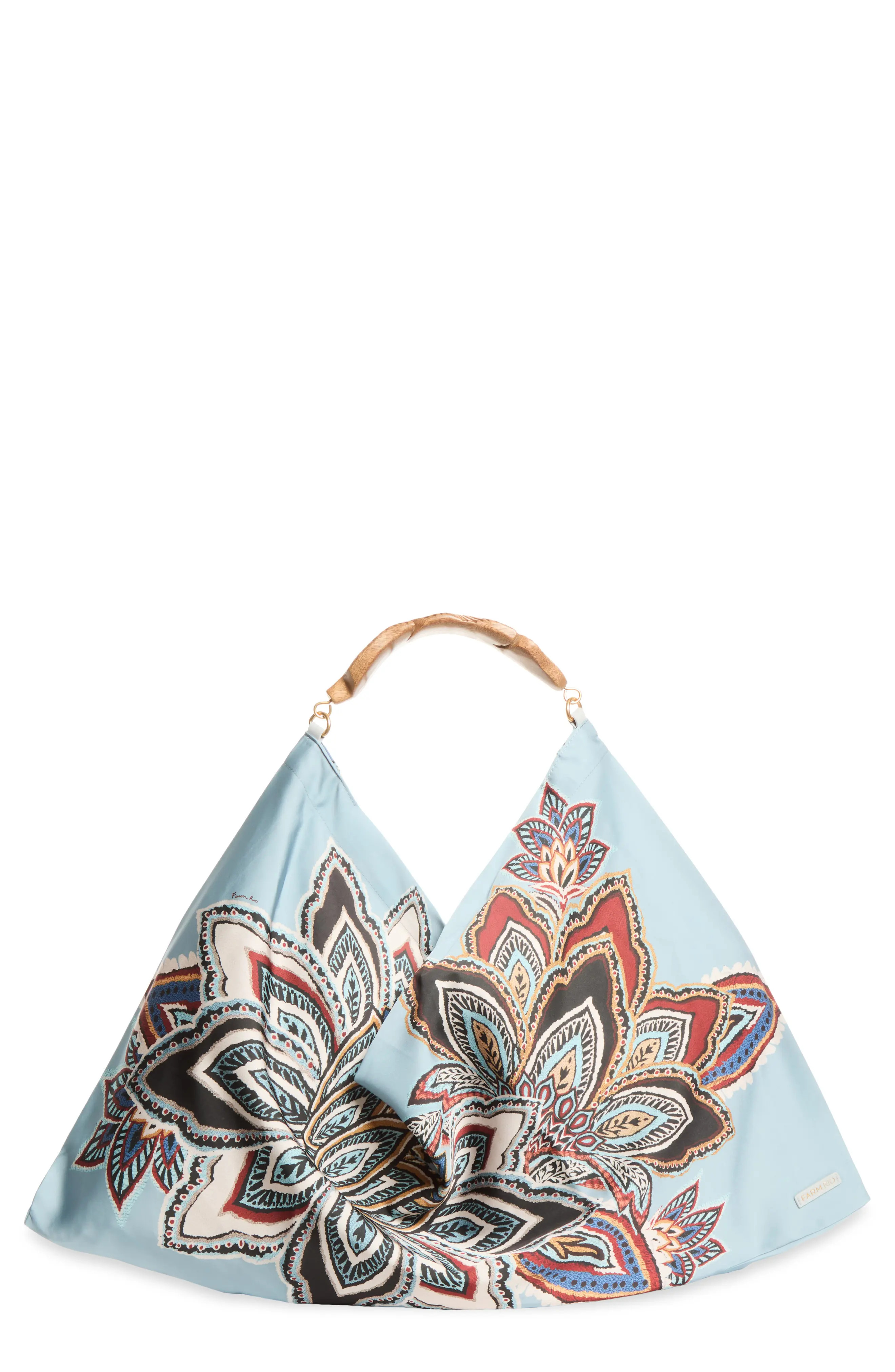 FARM Rio Large Satin Scarf Hobo Bag (Women) | Nordstrom | Nordstrom