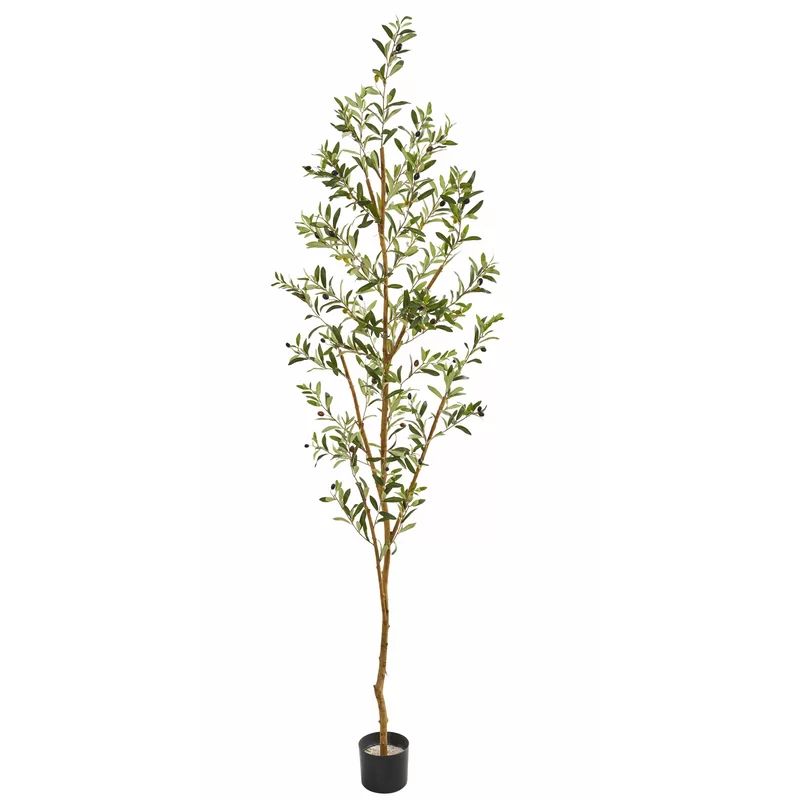 77" Artificial Olive Tree in Planter | Wayfair Professional