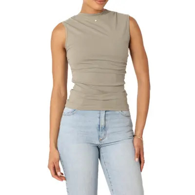 Petal & Pup Nissa Mock Neck Sleeveless Top in Off White at Nordstrom, Size X-Small | Nordstrom