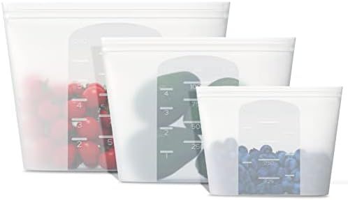 Winrock Reusable Silicone Food Storage Bag, for Microwave, Oven, Fridge, Freezer & Sous Vide Zip ... | Amazon (US)