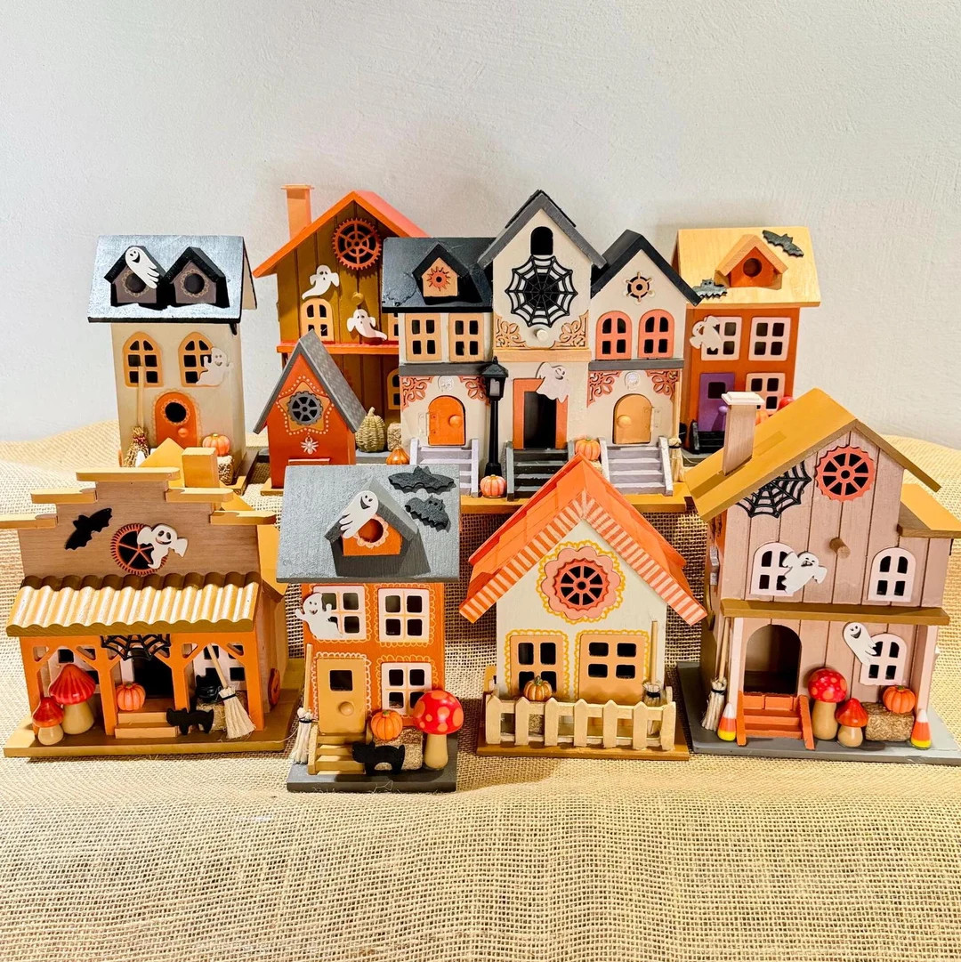 Halloween / Spooky Houses: BOHO COLLECTION fall / Autumn Decor, Wooden Gift, Eco Gifting, Seasona... | Etsy (US)