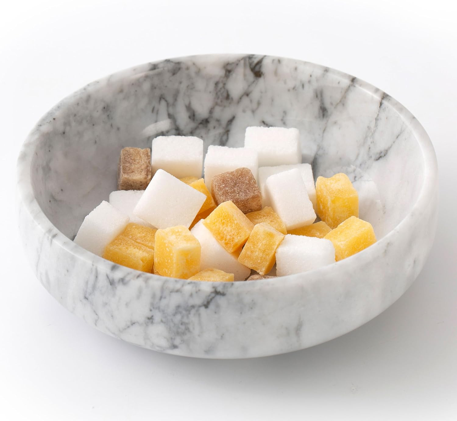 Candy Dish, Marble Candy Bowl for Office Desk, Hard Candy Dispenser Servers, Entry Way Table Home Decor, Nut Dish (White&Grey, 5.9 INCH) | Amazon (US)