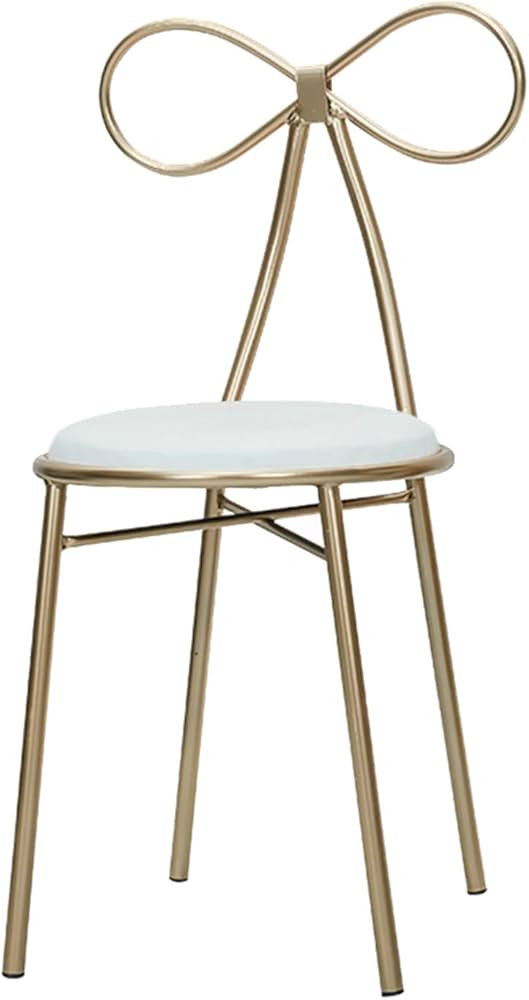 JHSLXD Creative Dressing Table Makeup Chair Household Bow Tie Dining Chair Girl Beauty Chair Nail... | Amazon (US)