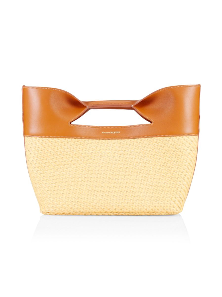 The Small Bow Raffia Tote | Saks Fifth Avenue