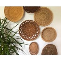 Basket Wall Set, Boho Decor, Wall Baskets, Wicker Baskets, Set of 7 Baskets, Wall Decor, Basket Collection, Vintage Baskets, Modern Boho | Etsy (US)