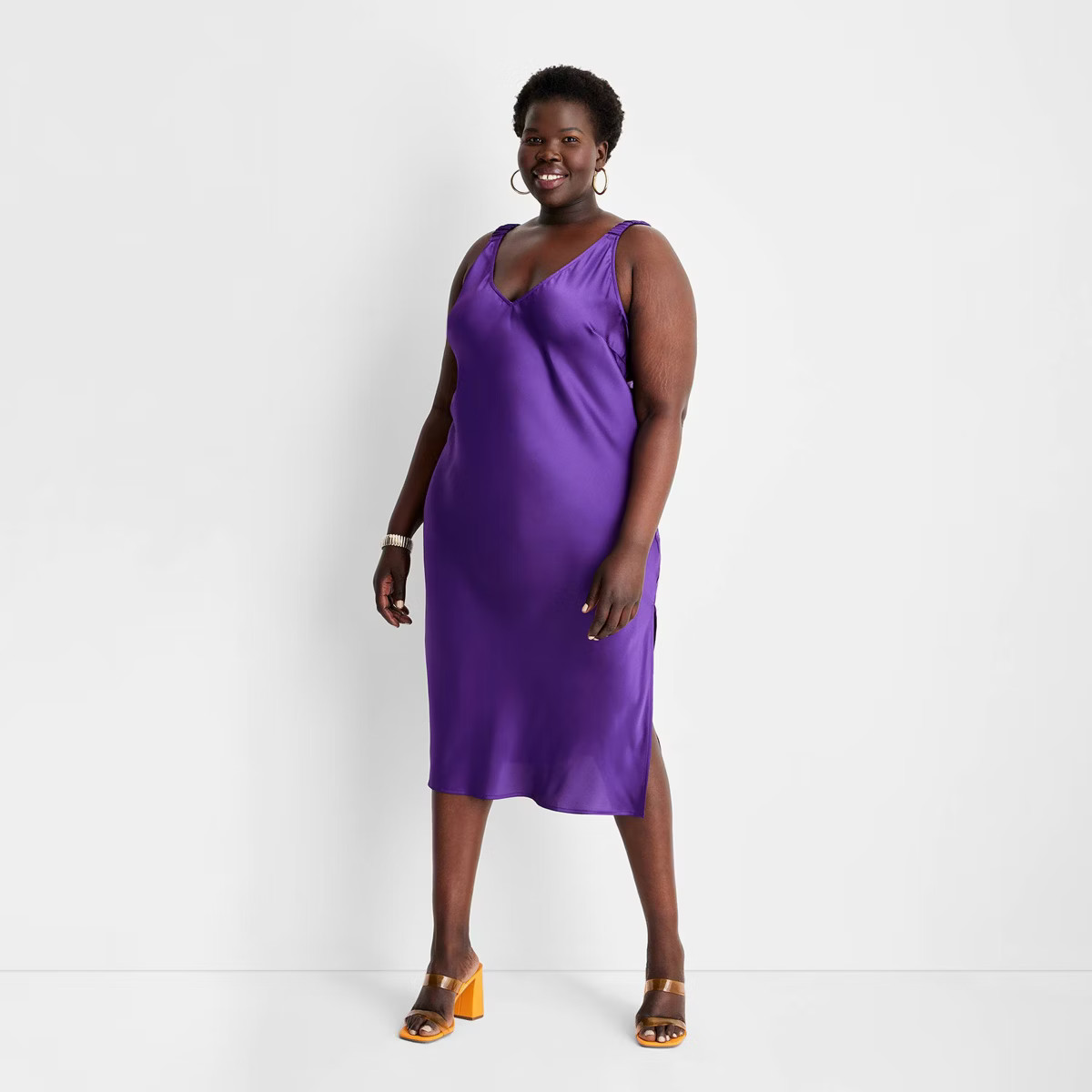 Women's Strappy V-Neck Midi Slip Dress - Future Collective™ with Alani Noelle | Target