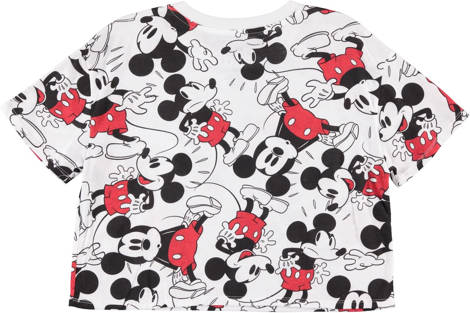 Disney Ladies Mickey Mouse Fashion Shirt Mickey Mouse Clothing - Mickey Mouse Allover Print Crop ... | Amazon (US)