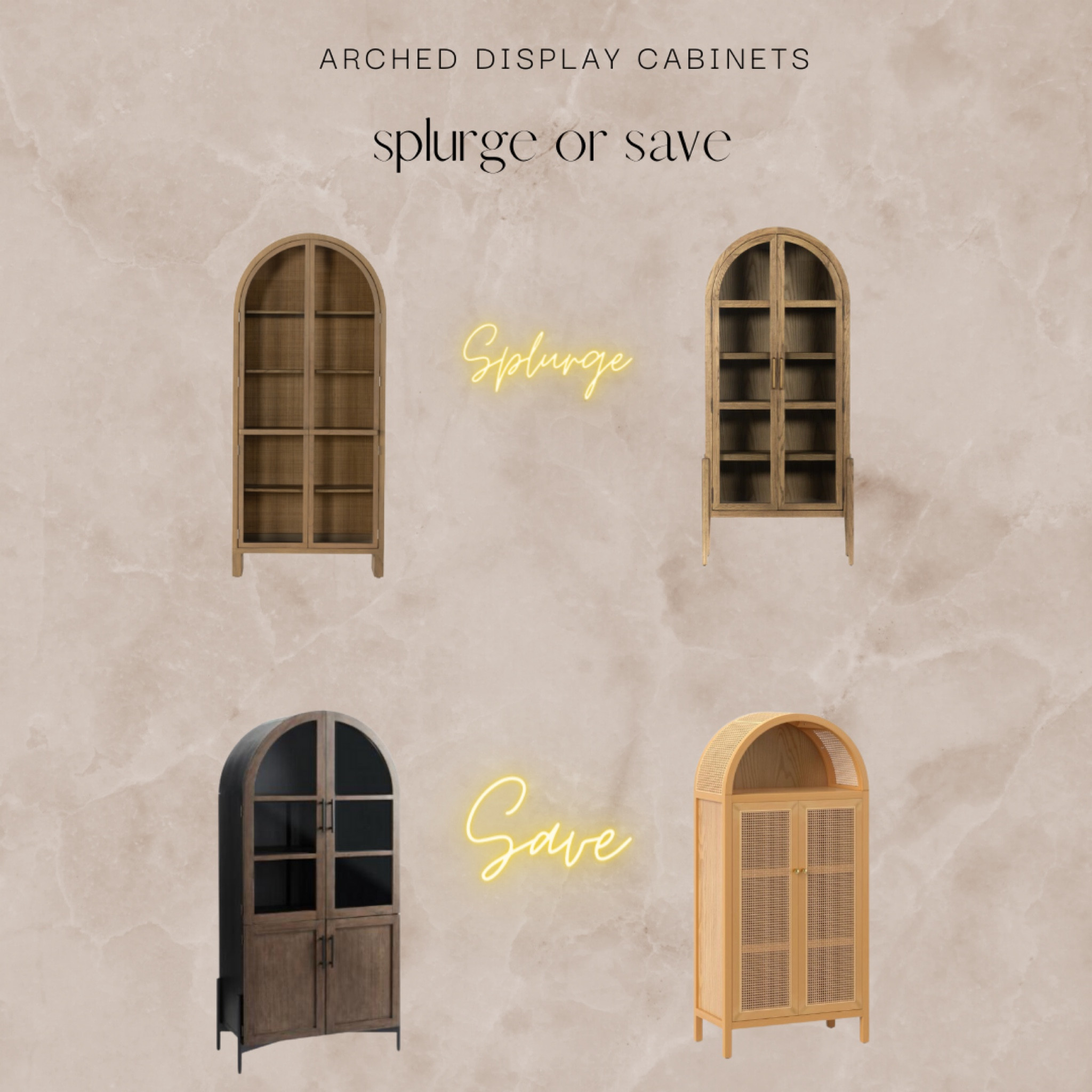 Arched cabinet, display cabinet, save or splurge, home decor, wood cabinet, cabinets, wood furniture 

#LTKhome