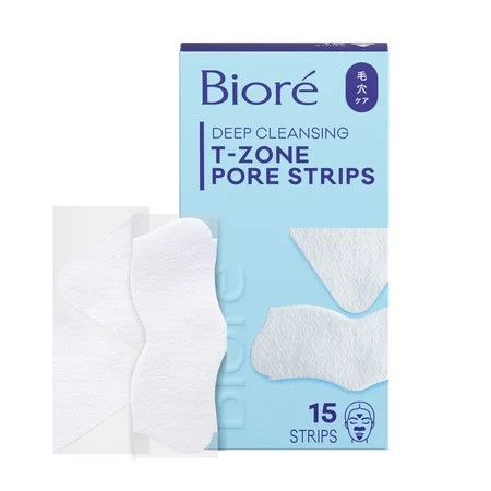 Biore T-Zone Targeted Pore Strips, Blackhead Remover, 5 Nose + 5 Face + 5 Chin | Walmart (US)