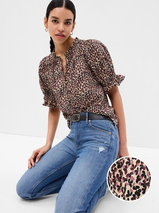Ruffled Puff Sleeve Shirt | Gap (US)