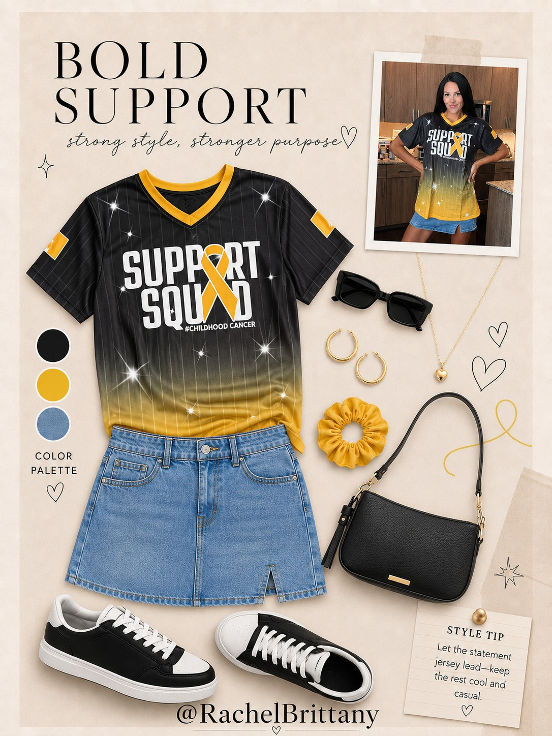 Sporting my Support Squad jersey with some cool accessories. Perfect for showing support! #AwarenessInStyle
 

 #LTKActive #LTKU #LTKSaleAlert