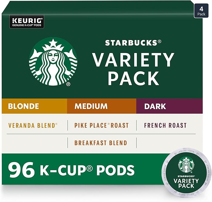 Starbucks K-Cup Coffee Pods, Starbucks Blonde, Medium and Dark Roast Hot or Iced Coffee, Variety ... | Amazon (US)