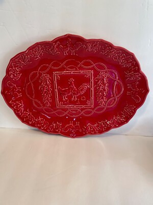 Bordallo Pineheiro Red Rooster Platter | eBay US