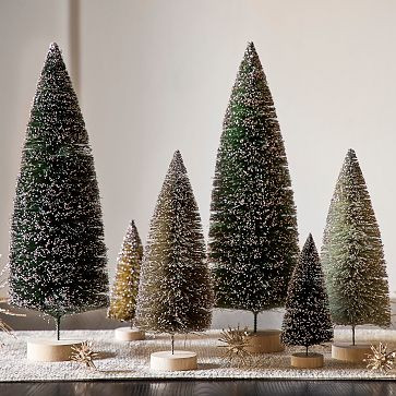 Bottlebrush Tabletop Trees (Set of 6) - Green | West Elm (US)