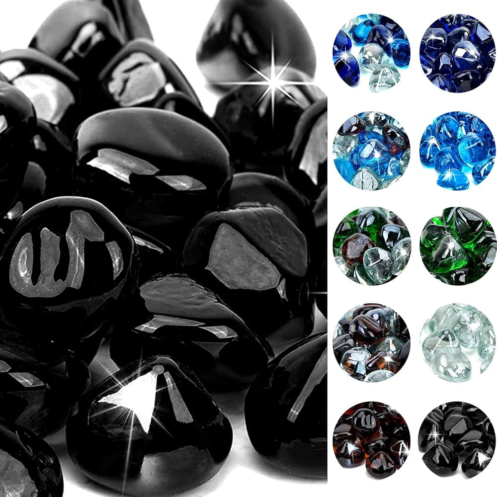 onlyfire 10-Pounds Fire Glass Diamonds for Propane Fire Pit, 1 Inch Reflective Firepit Glass Rock... | Amazon (US)