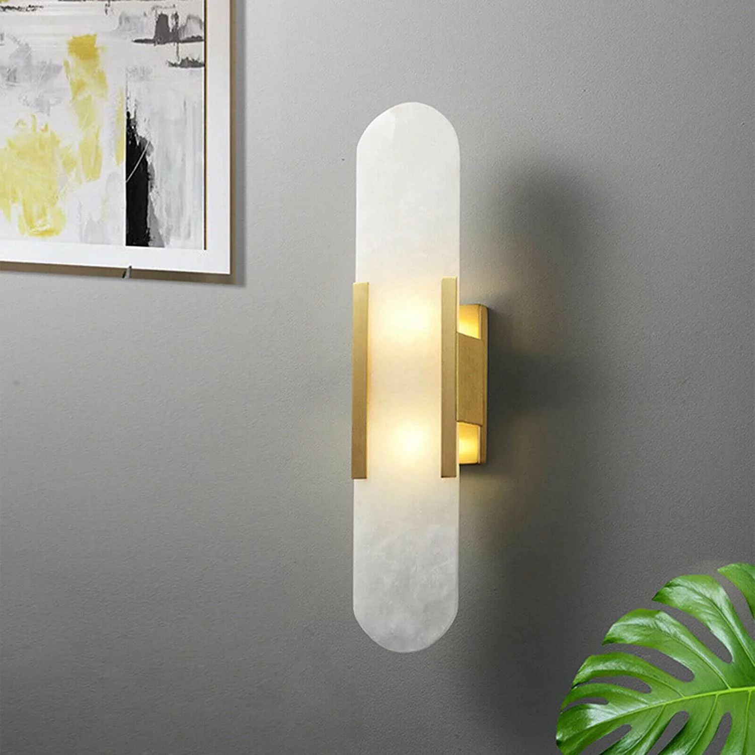 MONIPA LED Wall Sconce Modern Oval Marble Wall Lamp for Home Decor, Bedroom, Living Room | Walmart (US)