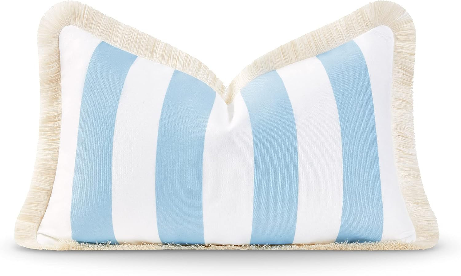 Hofdeco Premium Coastal Hampton Style Patio Indoor Outdoor Lumbar Pillow Cover Only, 12"x20" Wate... | Amazon (US)