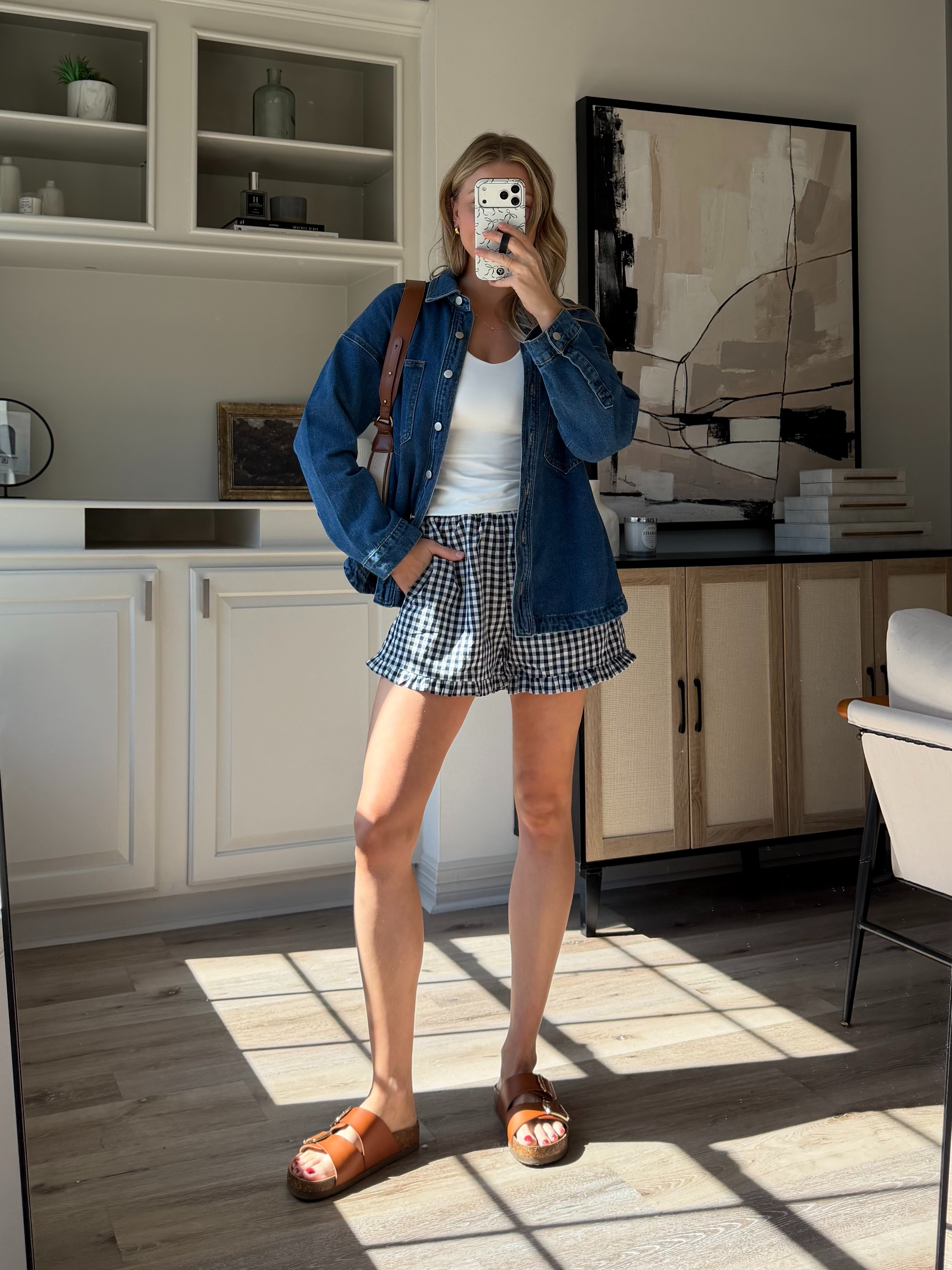 Cutest ruffle boxer shorts! M in shorts, S tee + M denim shirt. 
 

 #LTKootd