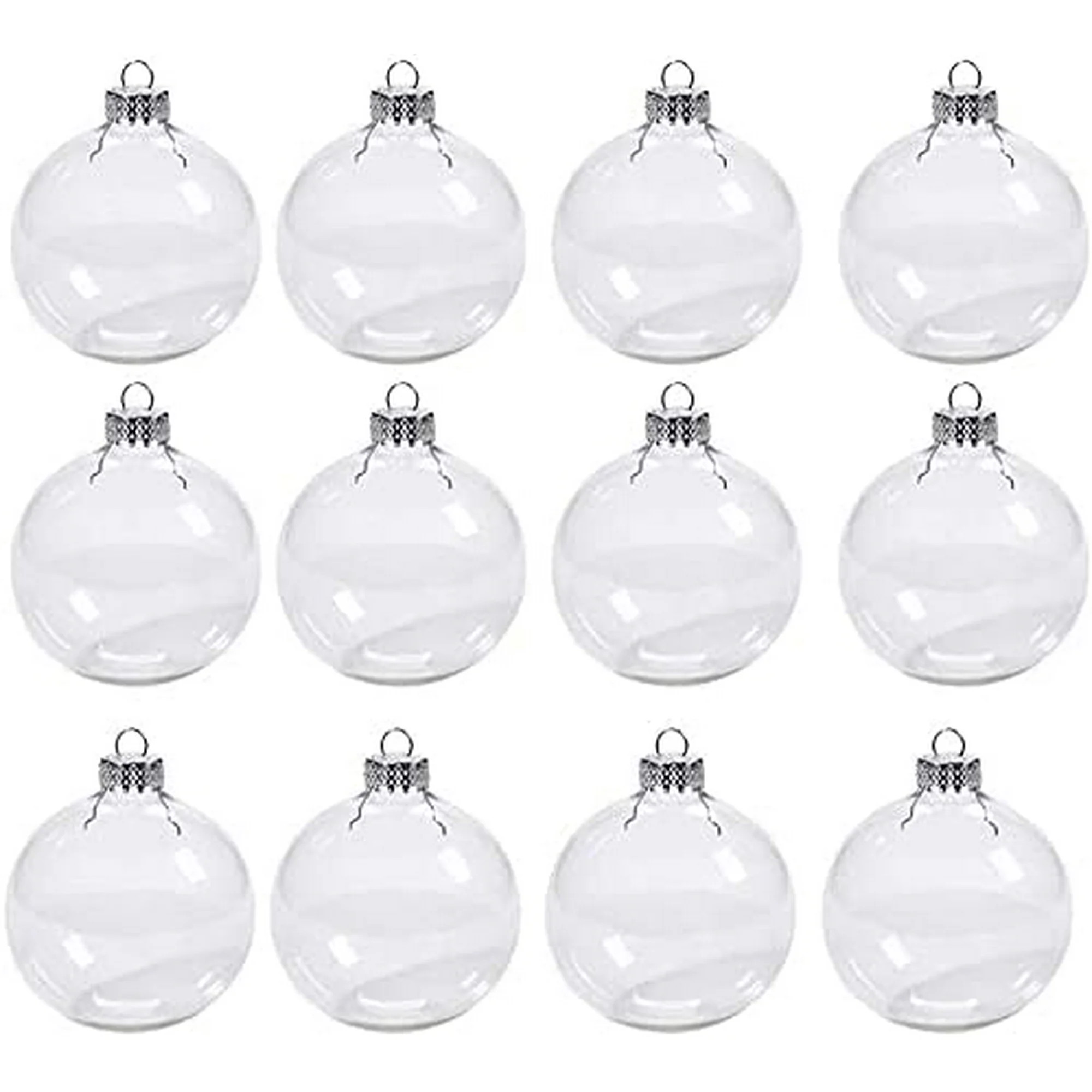 20Pcs Clear Plastic Fillable Ornament Balls,Transparent Round Balls Ornaments for DIY Craft Proje... | Walmart (CA)