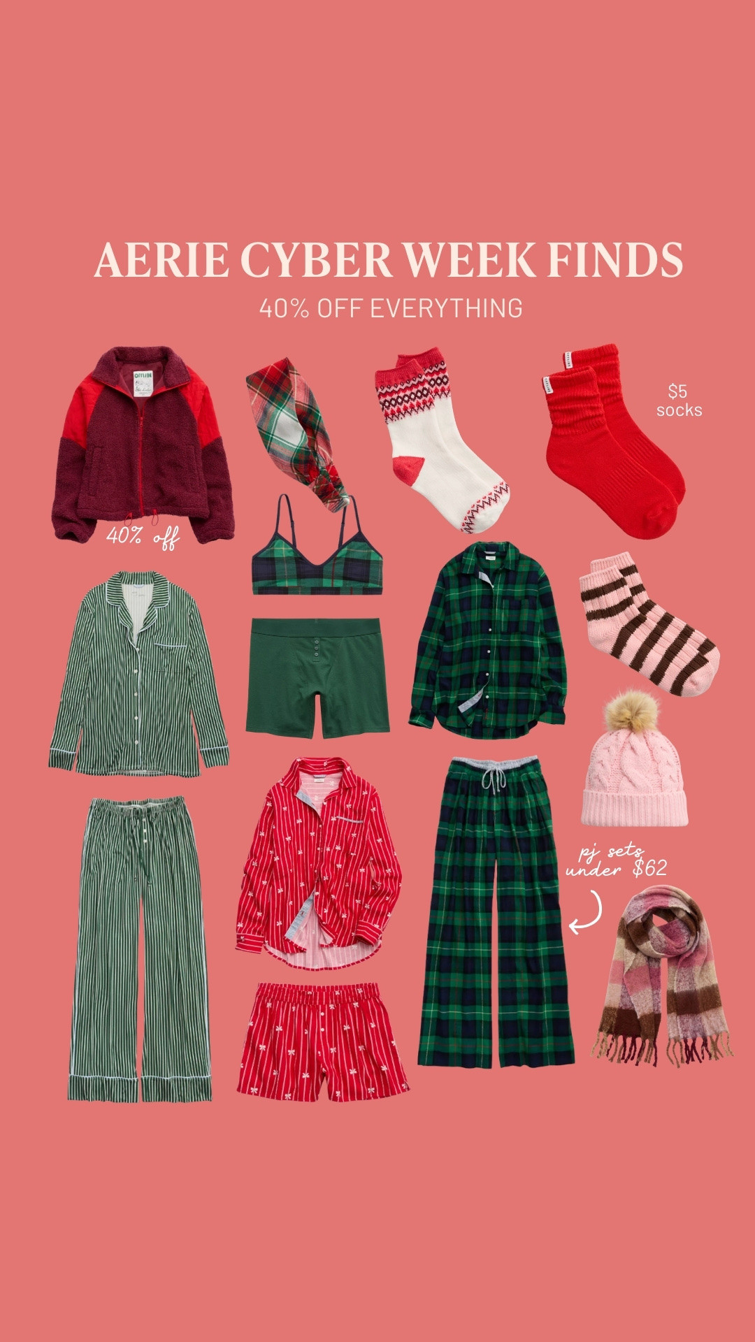 aerie cyber week sale! 🎄🩷 40% off everything. here’s everything I ordered. small in the Christmas pajamas 

#LTKHoliday #LTKCyberWeek #LTKGiftGuide