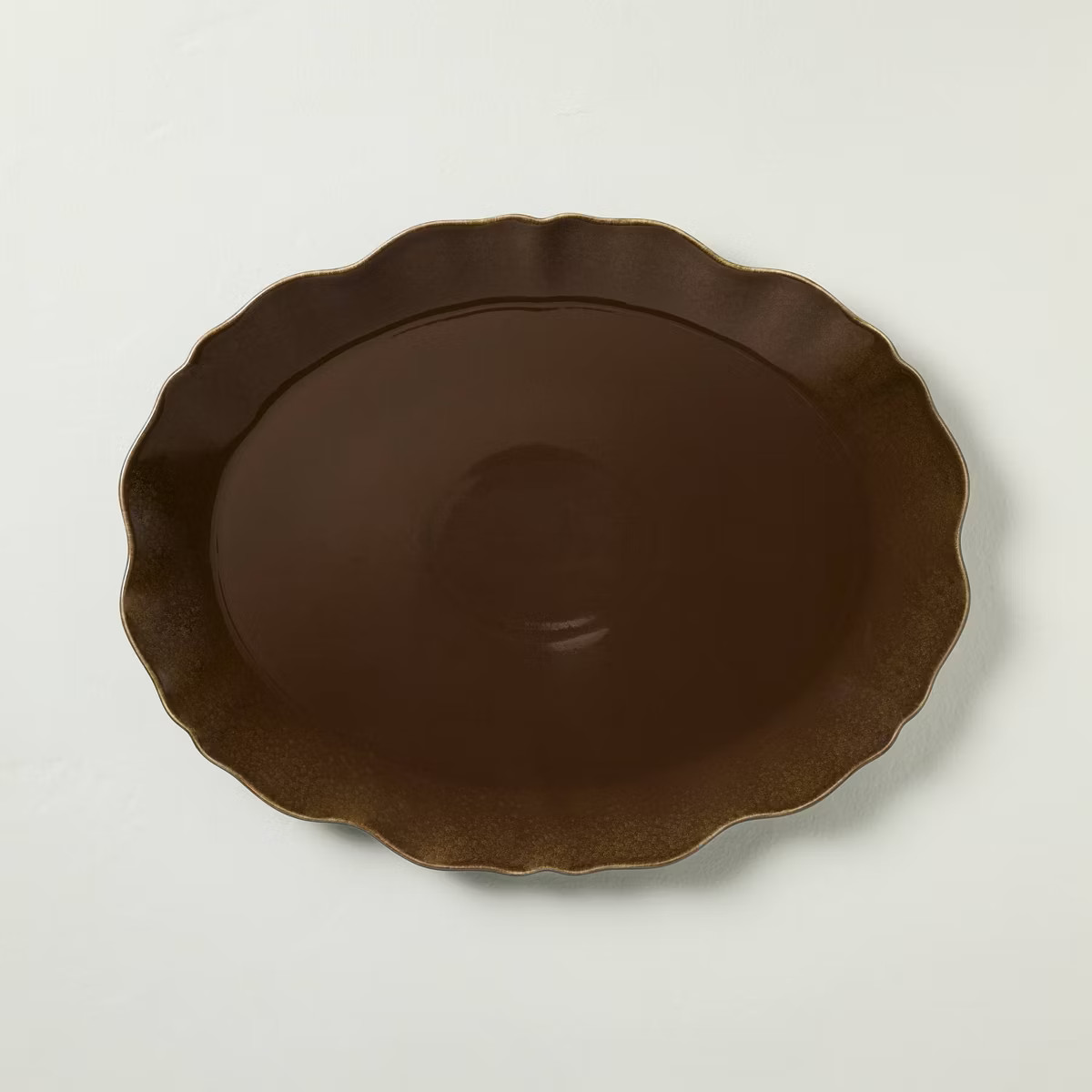Ceramic Wavy Edge Serving Platter Brown - Hearth & Hand™ with Magnolia | Target