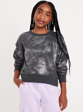 Vintage Oversized Crew-Neck Sweatshirt for Girls | Old Navy (US)