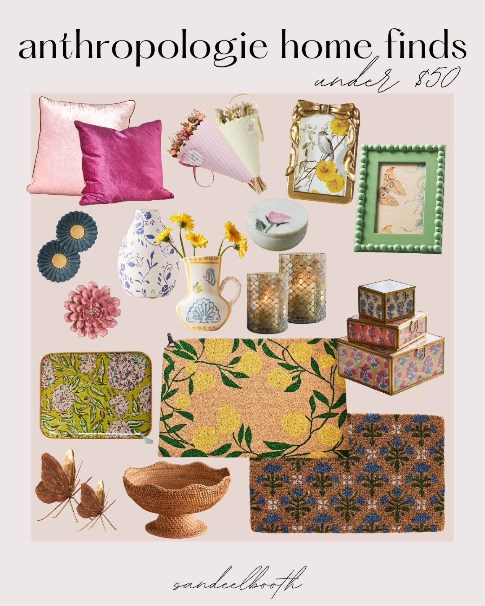 Anthropologie home decor finds for under $50!! 

Anthropologie home decor, home decor finds, affordable home decor, under $50,  picture frames, doormats, throw pillows 

#LTKFindsUnder50 #LTKHome #LTKStyleTip