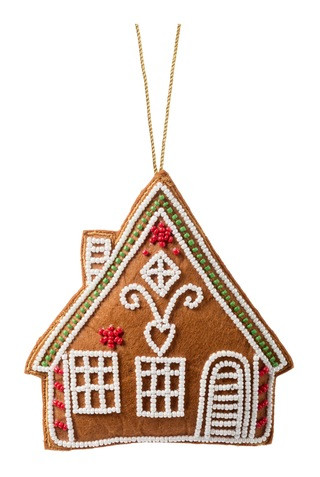 CANVAS Santa's Workshop Collection Beaded Gingerbread House Ornament, 4.3-in | Canadian Tire
