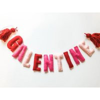 Valentines Galentine Garland//Pompom Garlandfelt Bannerwalldecorparty Decorbabyshowerpersonalizedfeltgarlandneutralvalentine'sday | Etsy (US)