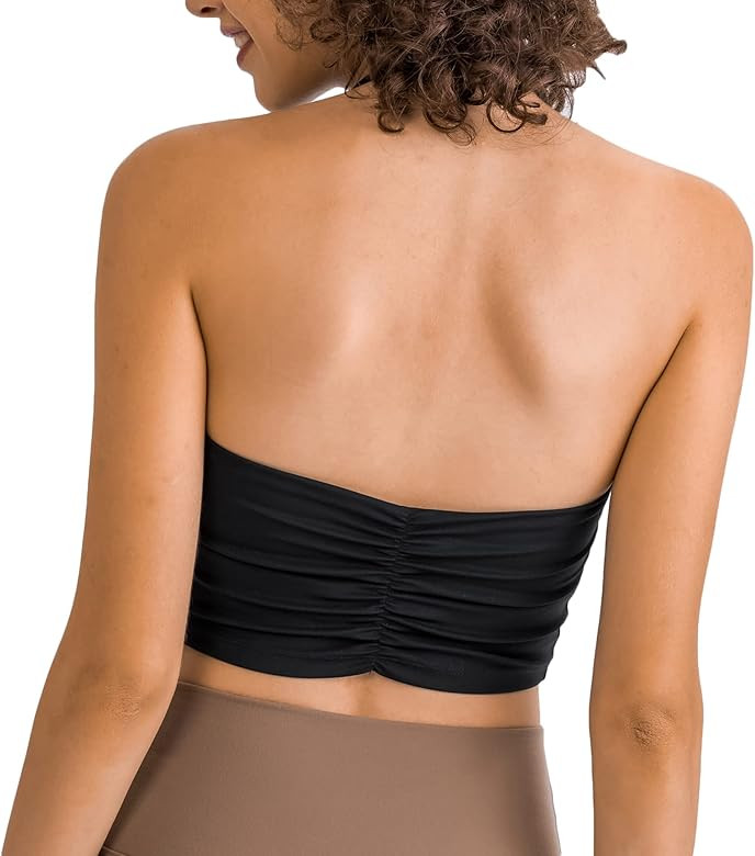 Lemedy Halter Backless Crop Tank Top Wirefree Built in Shelf Sports Bra | Amazon (US)