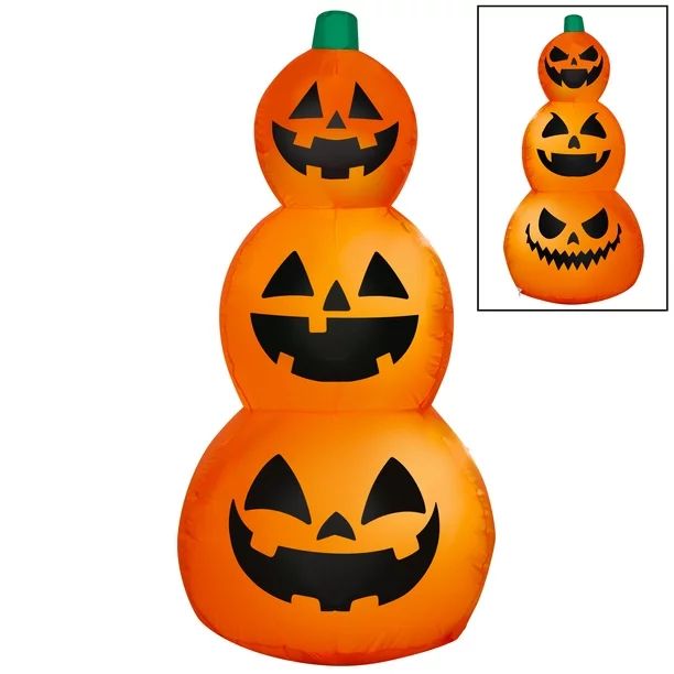 Halloween Airblown Inflatable, Reversible Pumpkin Stack, 4', by Way To Celebrate | Walmart (US)