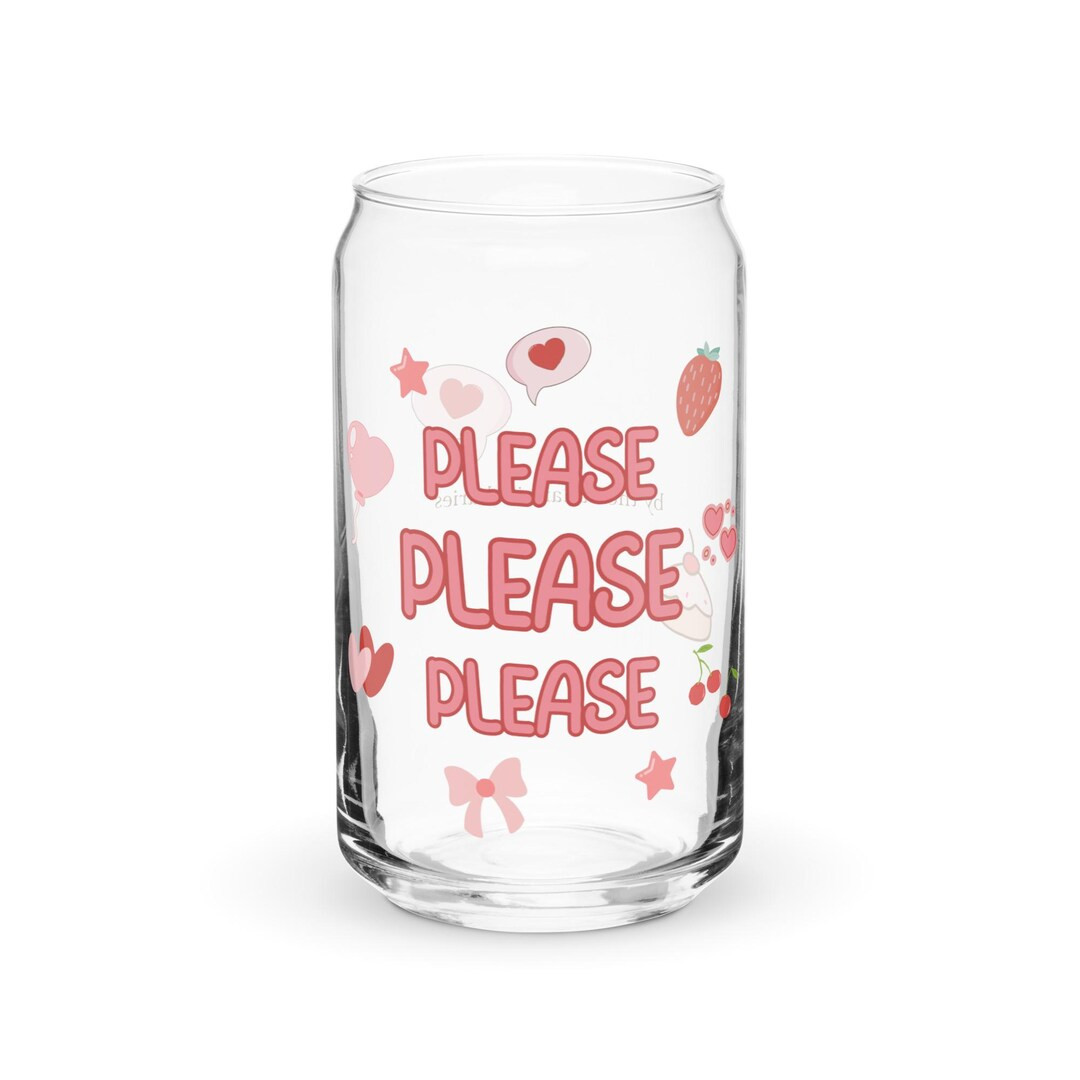 Please Please Please Love Yourself Can-shaped Glass - Etsy | Etsy (US)