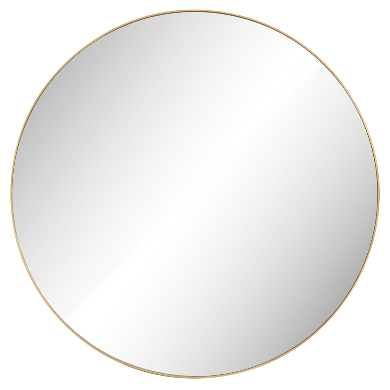 Ian Modern Classic Gold Stainless Steel Round Wall Mirror - Large | Kathy Kuo Home
