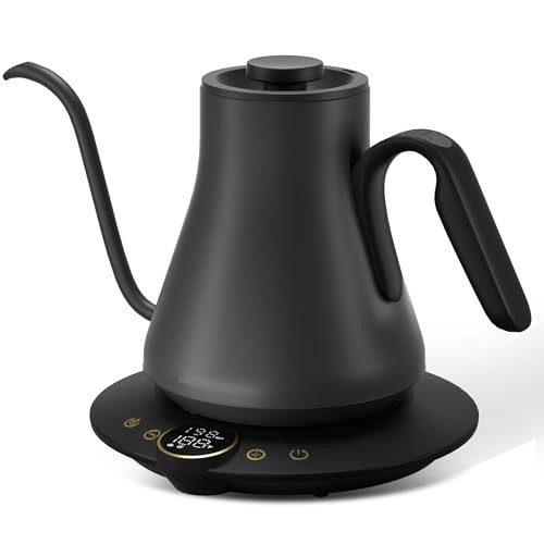 Cocinare FLOW B9 Gooseneck Electric Kettle, Precise Temperature Control for Pour-Over Coffee & Tea Brewing, Stainless Steel Interior, Rapid Heating for Boiling Water, 1500W/0.9L (Matte Black) | Amazon (US)