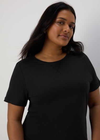 Black Jersey T-Shirt Midi Dress - Size 8 | Matalan (UK)