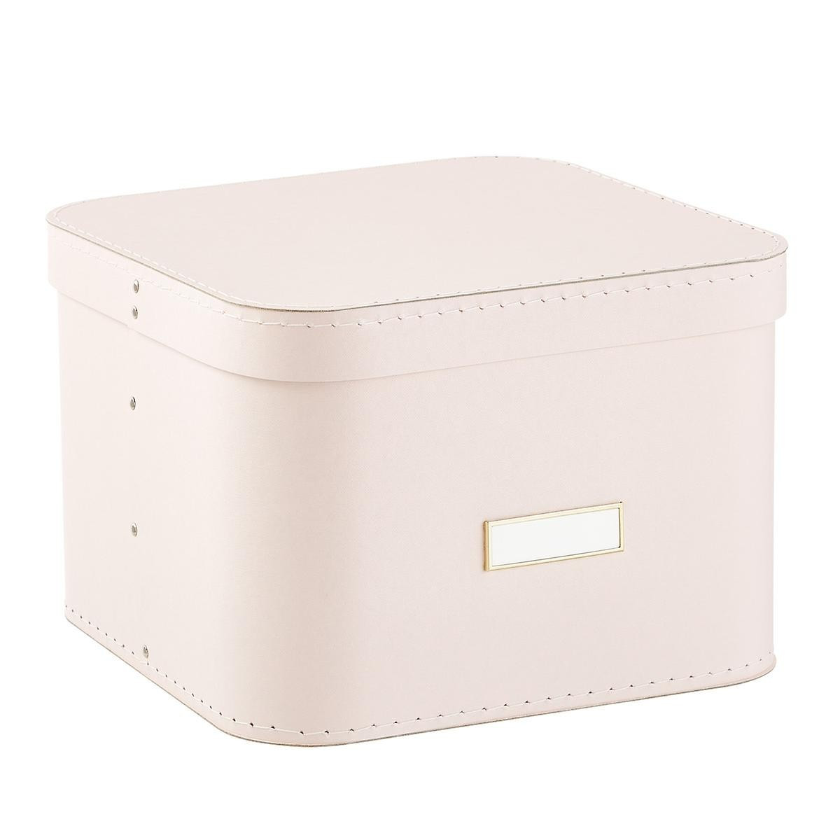 Blush Oskar Storage Box with Lid | The Container Store