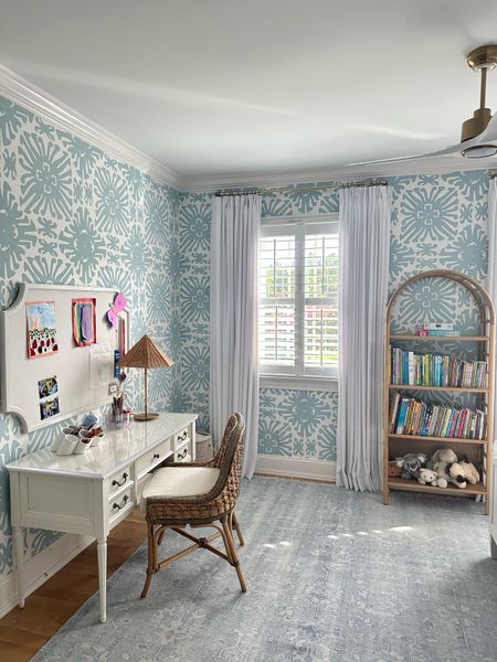 Little girls bedroom / desk / booksheld / pottery barn / target / serena and loly rug