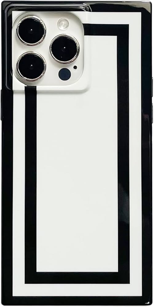 Rectangle Black White Lines Retro Phone Case for iPhone 15 Pro Max 6.7in,Luxury Minimal Designer ... | Amazon (US)