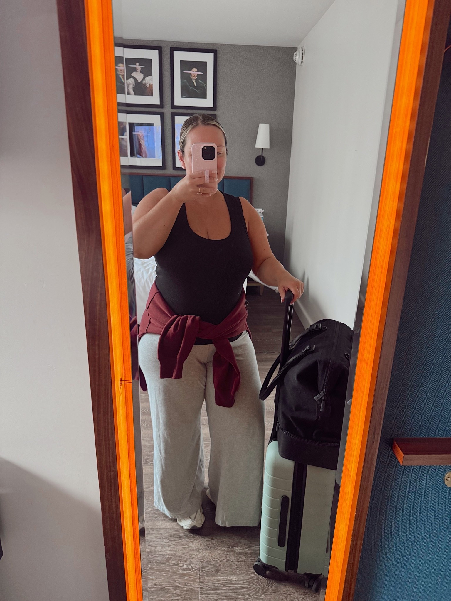 Travel home outfit! 
Comfy and cozy and always layers cause I freeze on the plane! 
@Aerie pants size LARGE 
@Aritzia sweatshirt size LARGE 
@Aritzia tank size LARGE 
New Balance sneakers run tts and are the GOAT! So comfy!!!

#LTKNYFW #LTKTravel #LTKMidsize