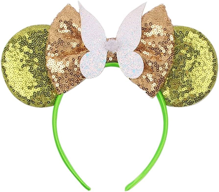 Foeran Mouse Ears Headbands Shiny Bows Mouse Ears Glitter Party Princess Decoration Cosplay Costu... | Amazon (US)