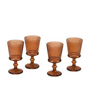 Set Of Four Ribbed Goblets | Drinkware | Marshalls | Marshalls