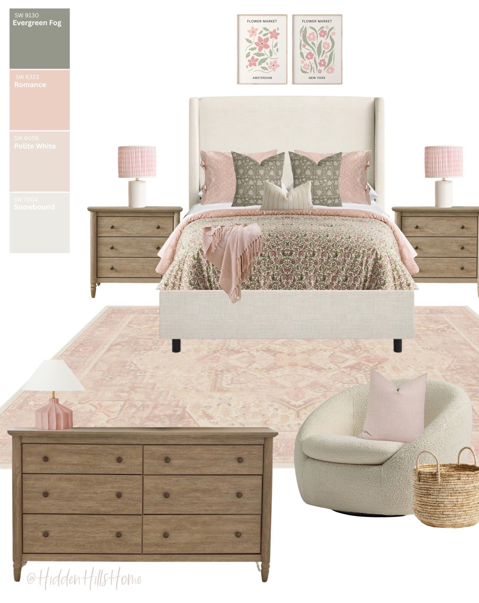 Girls bedroom decor mood board! Pink and green girls room decor ideas! Cute teen bedroom design ideas, feminine girls room decor, Tilly bed, affordable nightstand, bedroom rug #girlsroom

#LTKHome #LTKSaleAlert #LTKKids