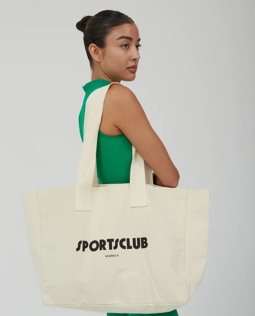 Sports Club Tote Bag - Cream/Black | Adanola UK