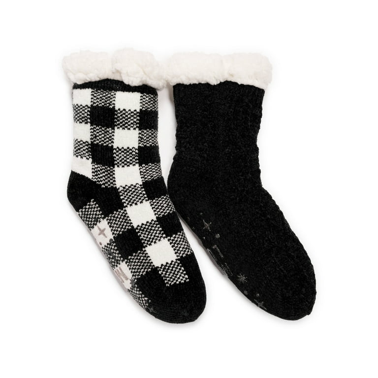 Muk Luks Women's Fuzzy Chenille Plush Lined Cabin Socks, 2-Pack, Sizes S-XL | Walmart (US)