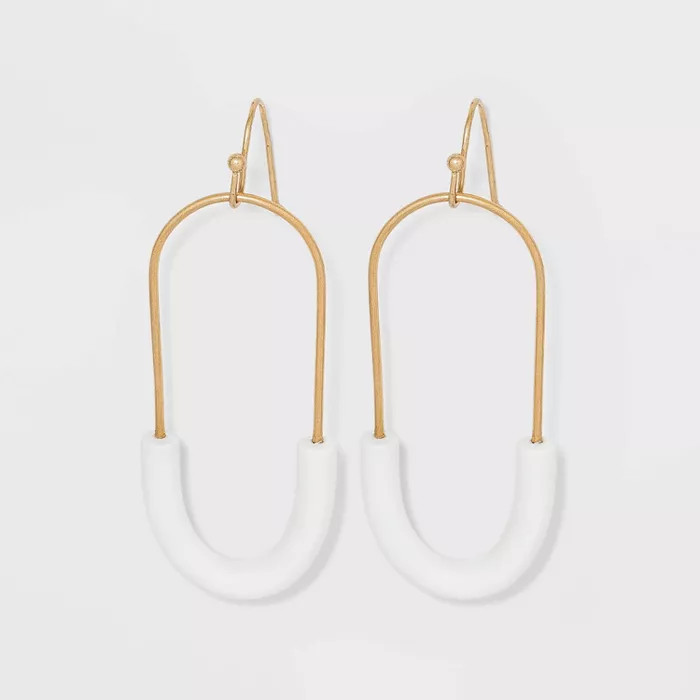 Sprayed U Shaped Tubular Drop Earrings - Universal Thread™ | Target